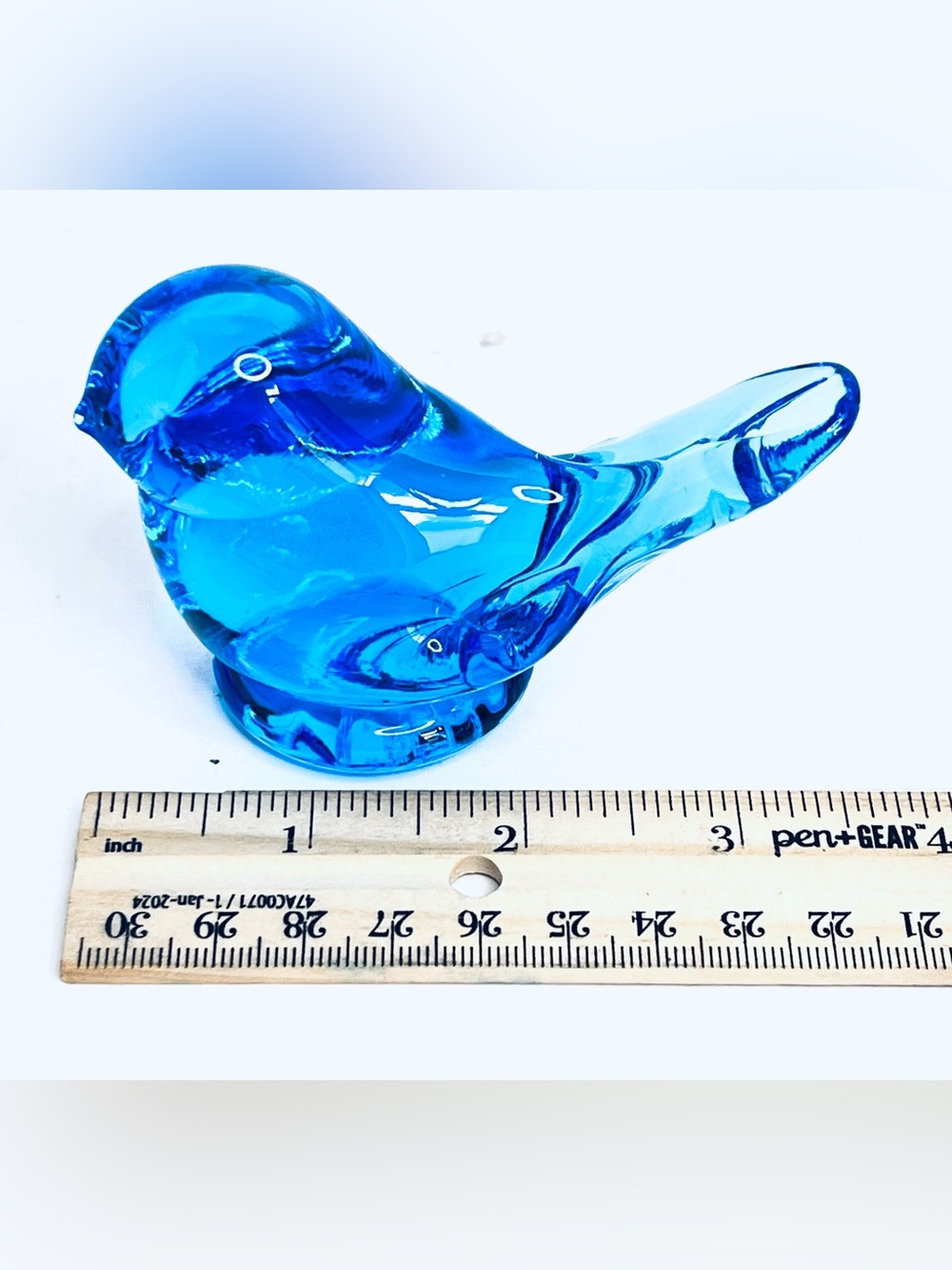 Leo Ward Bluebird of Happiness Signed 1990 Art Glass Bird Figurine Vintage - Picture 7 of 10